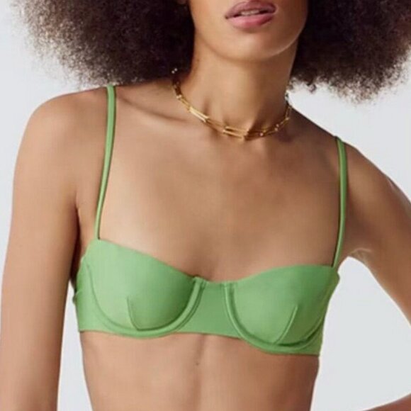 J. Crew Balconette Underwire Bikini Top BX612 Women's 34C Rustic Willow Swim NWT - Picture 1 of 3